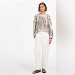 Madewell Crisp White linen barrel Trousers